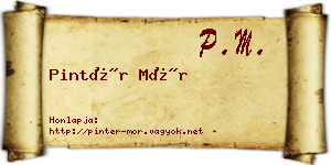 Pintér Mór névjegykártya